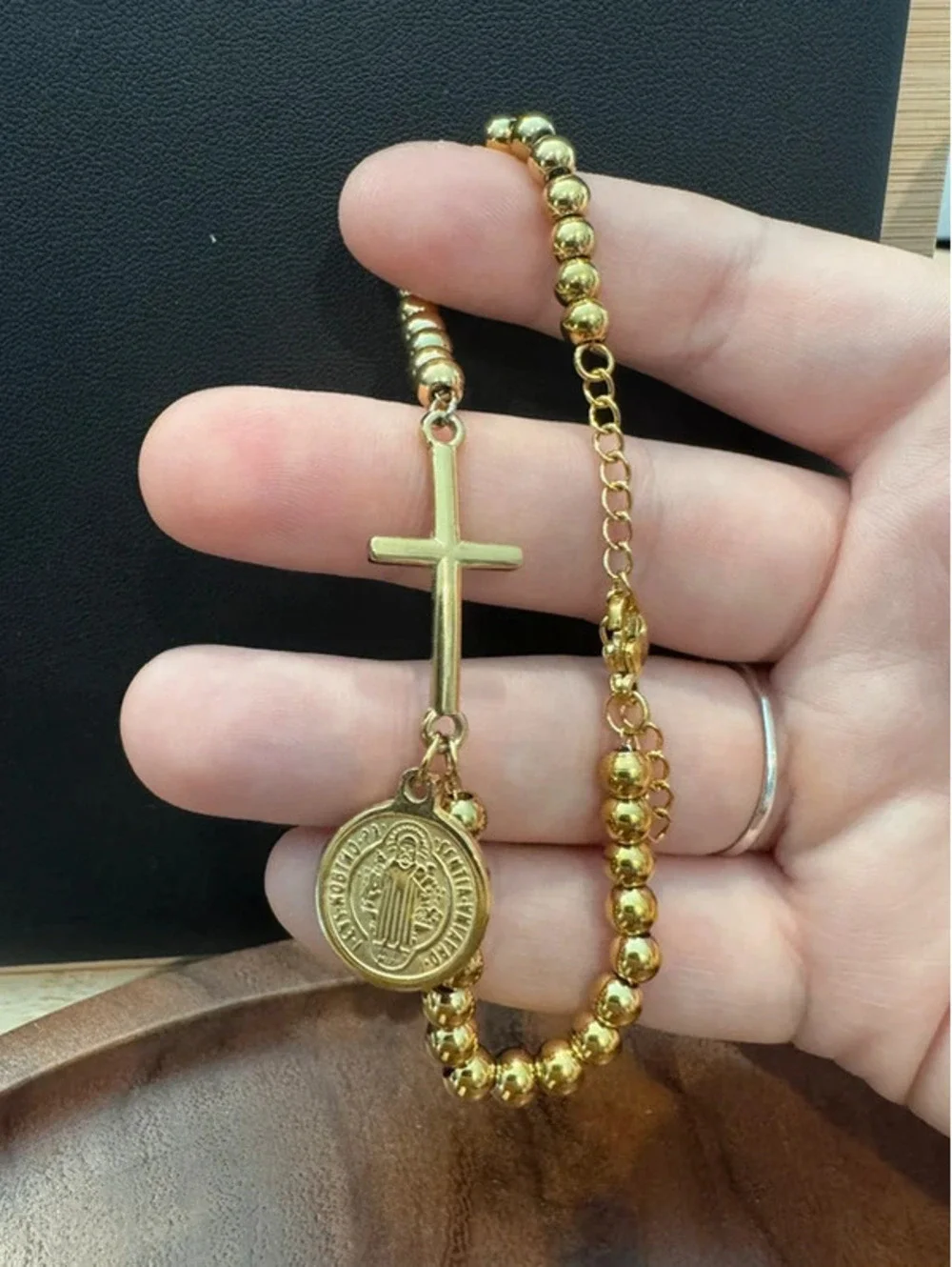 Religious fashion bracelet, 7.5”-9.5”